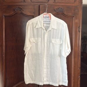 Reunion 100% Linen Button Down Shirt L